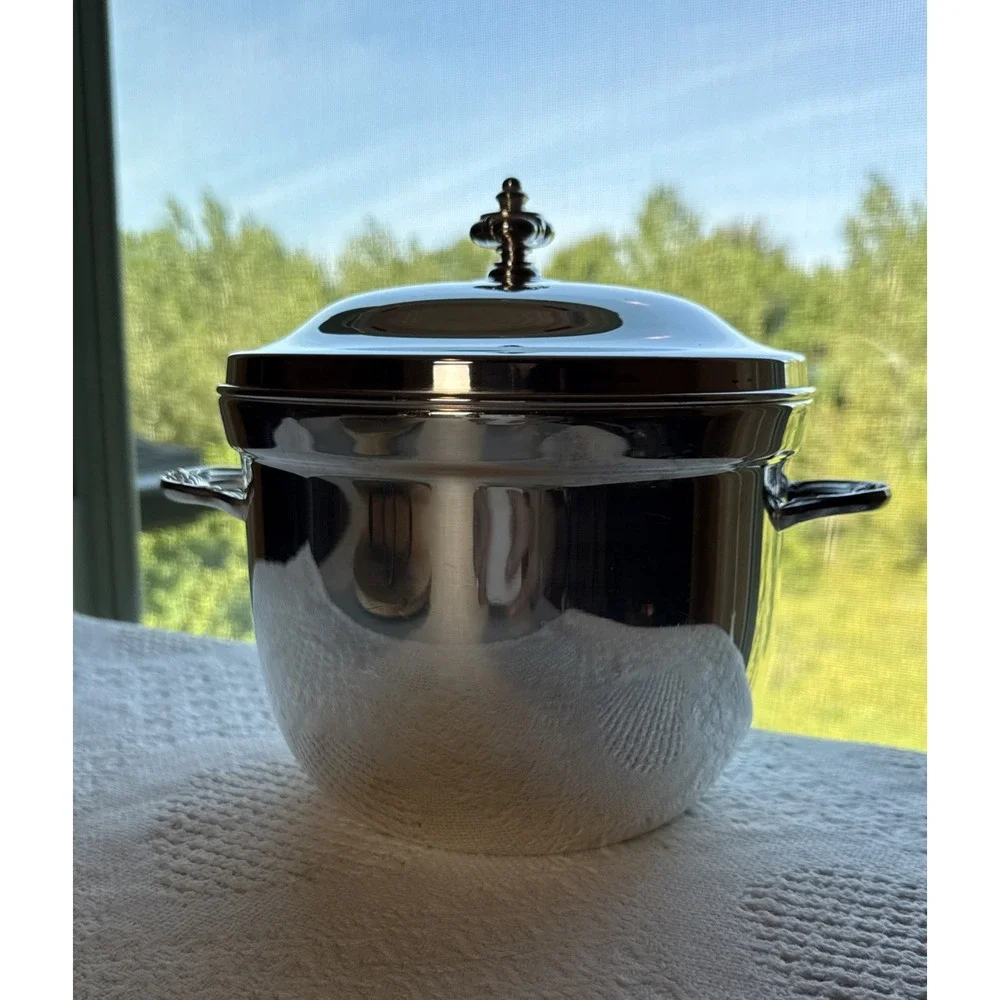 VTG Silver Plate Ice Bucket EPC Poole Silver Co 3600 Barware MCM 8